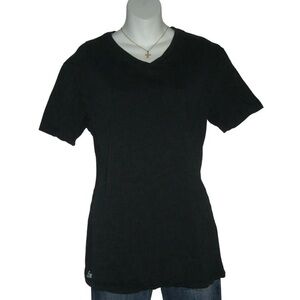 Lacoste Tee Shirt Black Unisex V Logo Preppy Prep School Dark Academia Casual M